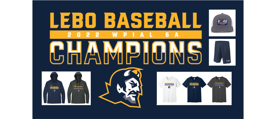 Mt. Lebanon Baseball 2022 WPIAL 6A CHAMPIONS Online Apparel Store is NOW OPEN thru June 23rd, 2022