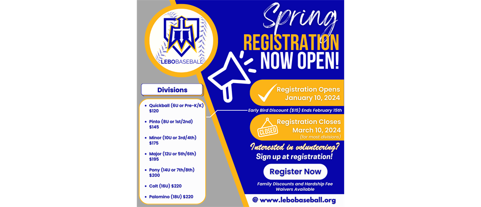 Registration is OPEN! Early Bird Discount Ends 2/15
