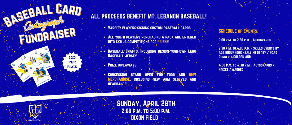 Baseball Card Autograph Fundraiser - April 28