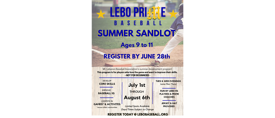 Lebo Prime Summer Sandlot